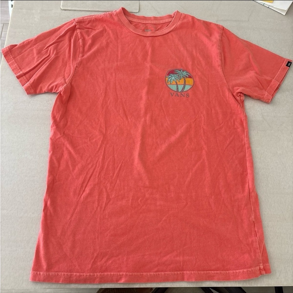 Vans Coral Short Sleeve Tee with Palm Sunset Graphic